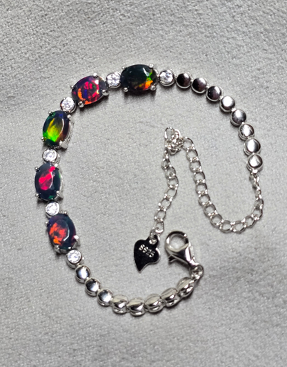 Black Ethiopian opal bracelet AAA quality.