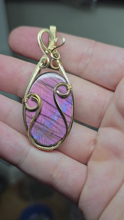 14kt gf wrapped purple labradorite