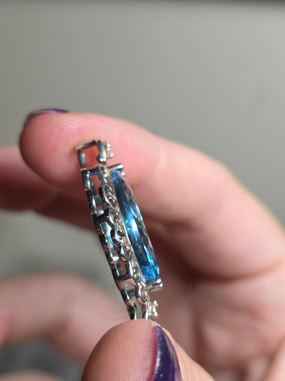 Swiss blue topaz in 925 sterling silver