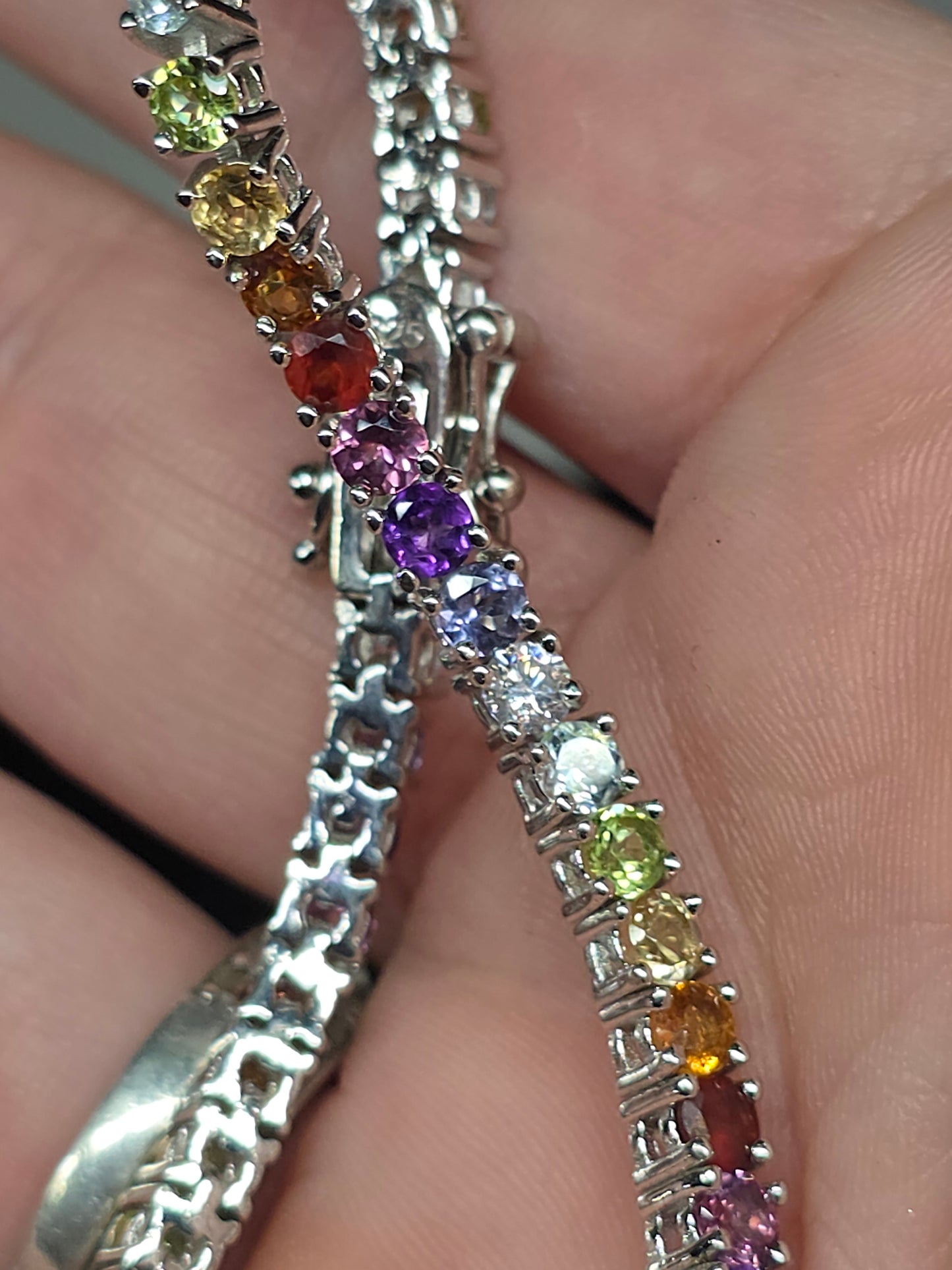 3mm rainbow bracelet. 7.5inch