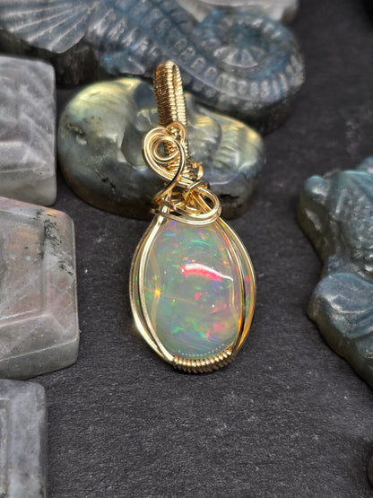 13ct Ethiopian opal in 14kt gf wire