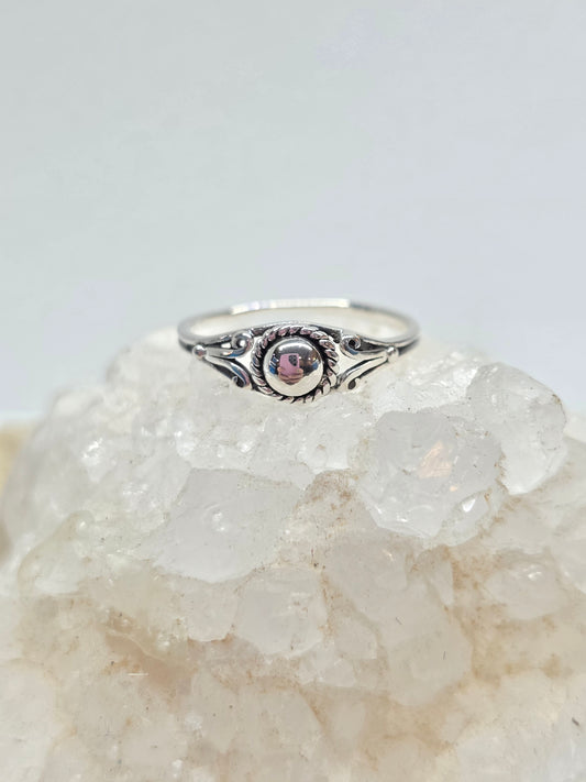 Vintage mirror circle ring