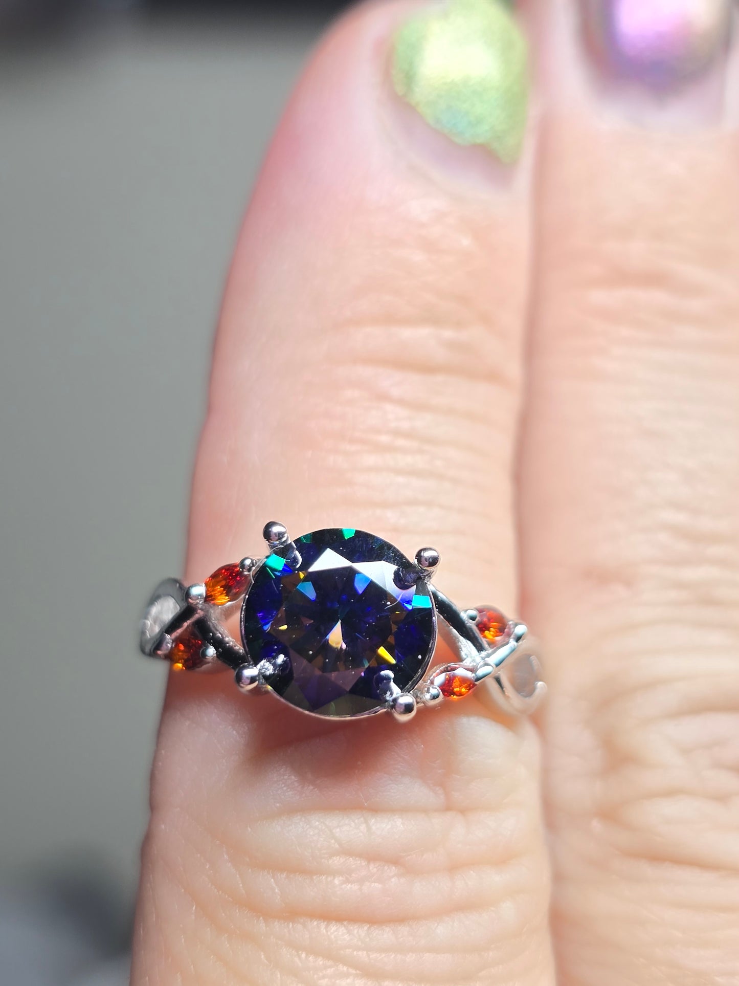 Color enhanced moissanite