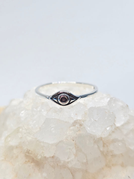 Tiny evil eye ring