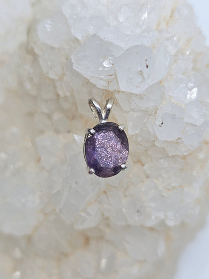 Iolite sunstone pendant