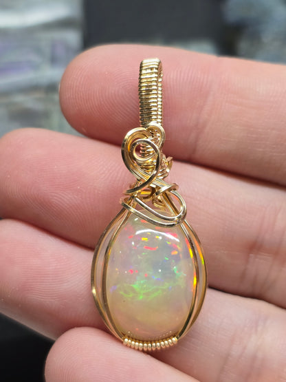 13ct Ethiopian opal in 14kt gf wire