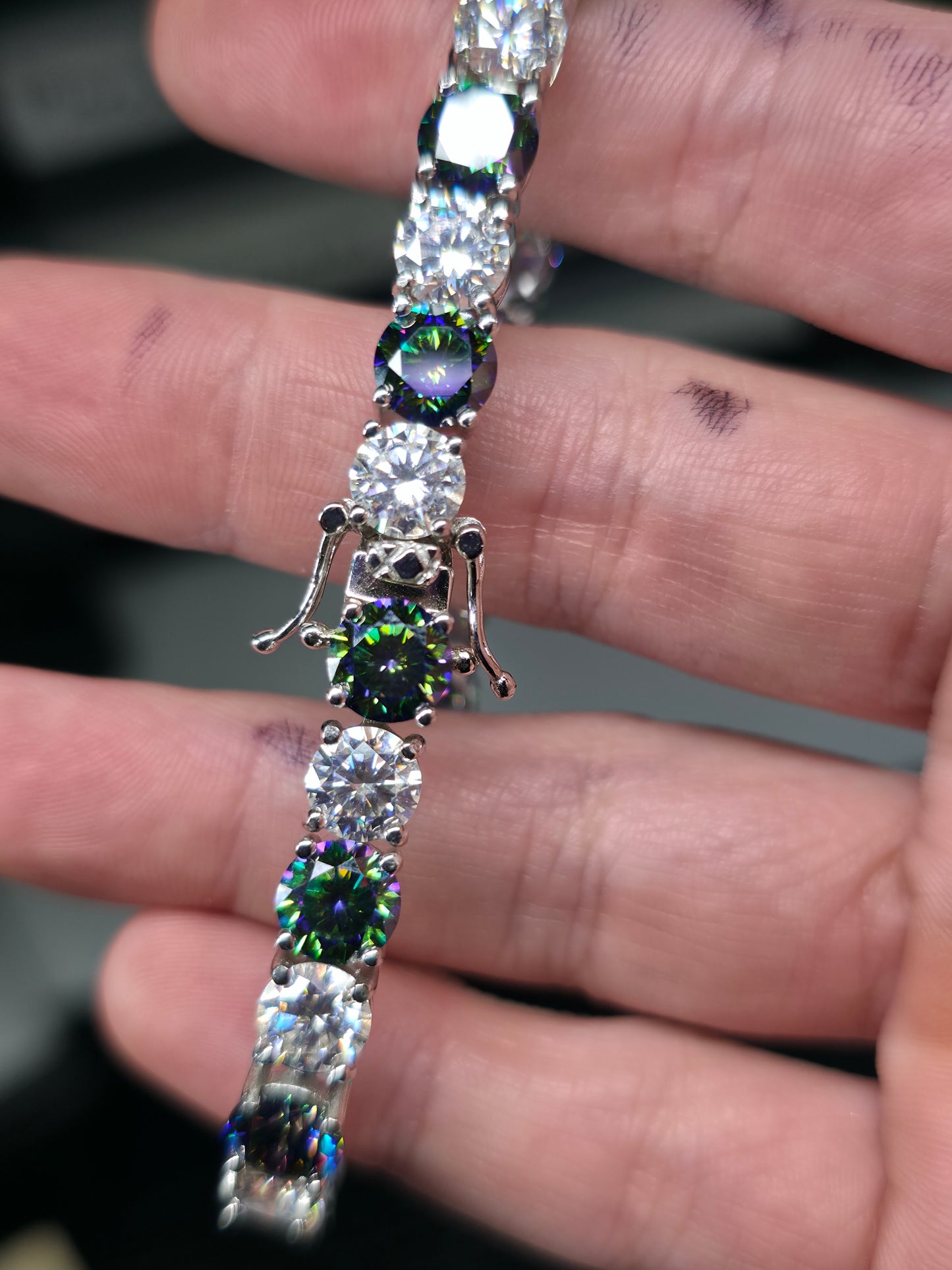 7.5 inch moissanite bracelet