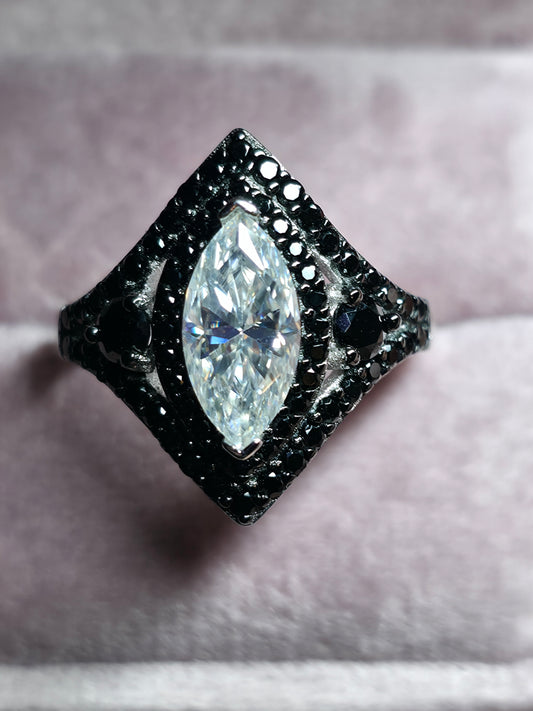 Moissanite & black spinel size 5-12