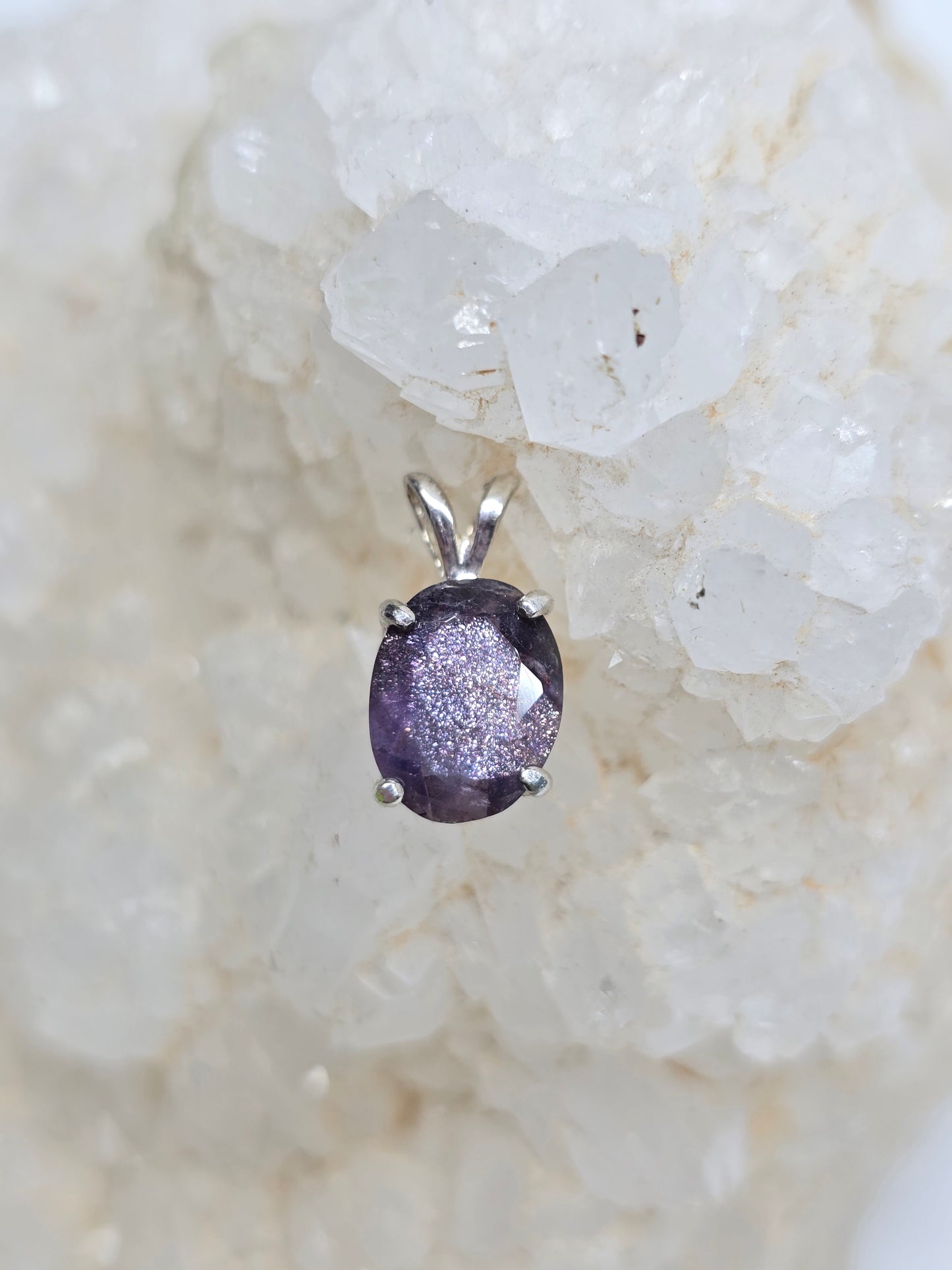Iolite sunstone pendant