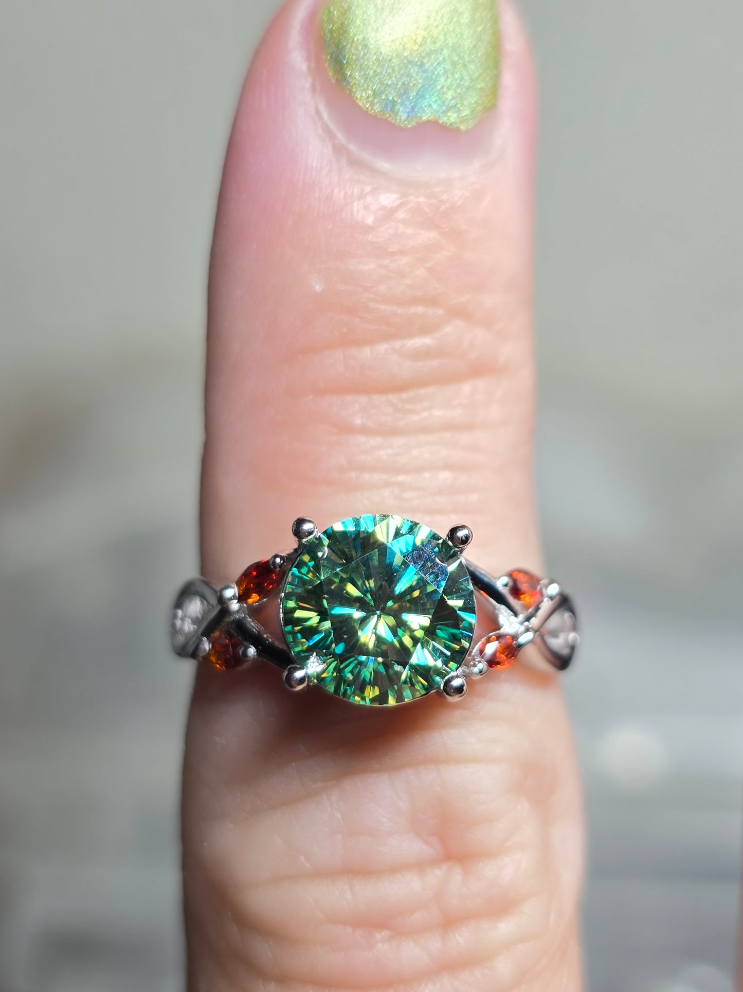 Color enhanced moissanite