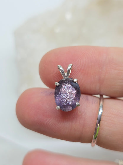 Iolite sunstone pendant