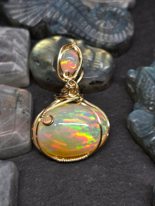 30ct harlequin Ethiopian opal.