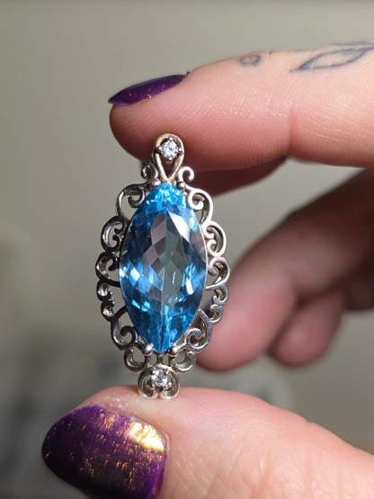 Swiss blue topaz in 925 sterling silver