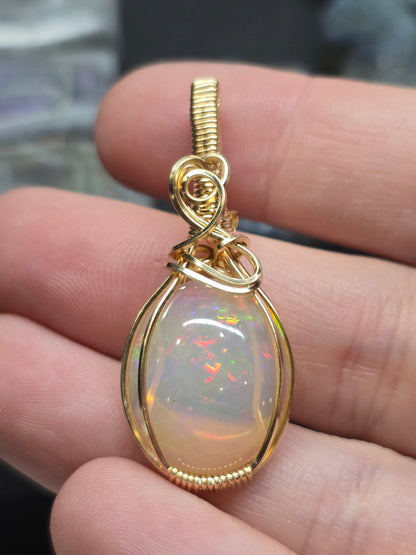 13ct Ethiopian opal in 14kt gf wire
